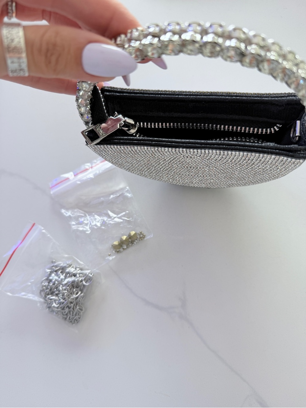 The Demi-Luna Rhinestone Micro Mini bag - Picture 4 of 9